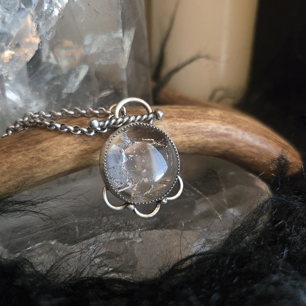 Crystal Quartz Round Dewdrop Necklace - Picture 3 of 3